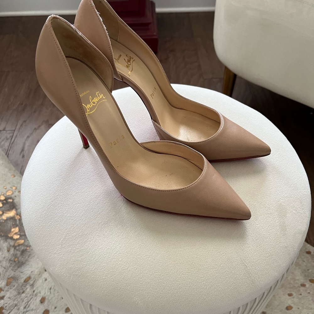 Christian Louboutin nude Iriza d’orsay pumps 100 heel with box Size 37.5.